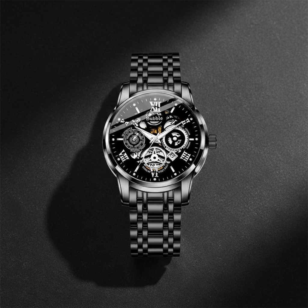 Black Bubble Quartz Watch