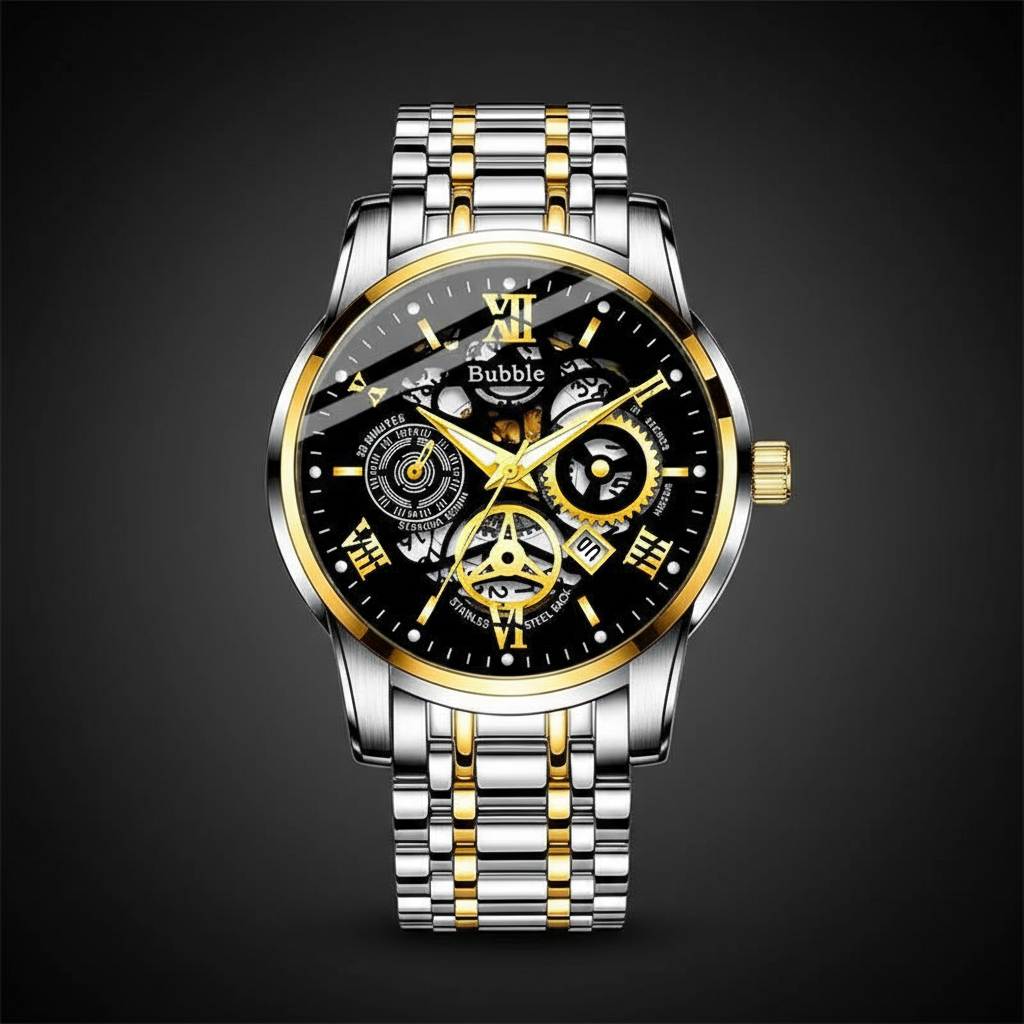 Silver & Gold Bubble Quartz Watch