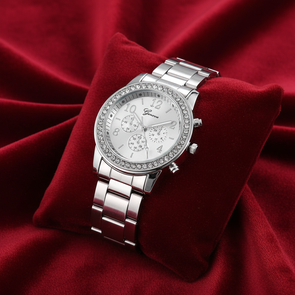 Geneva Silver Quartz Watch