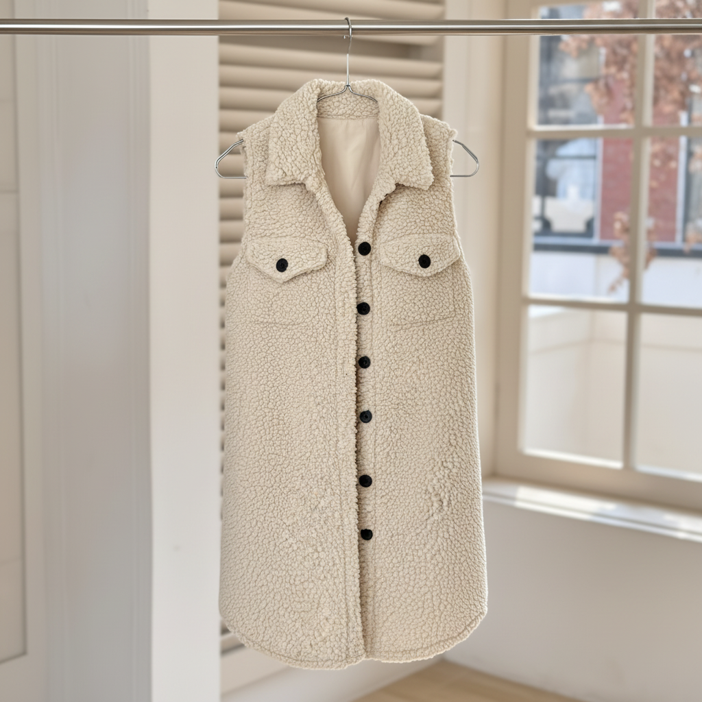 Sleeveless Button up with Faux Pockets