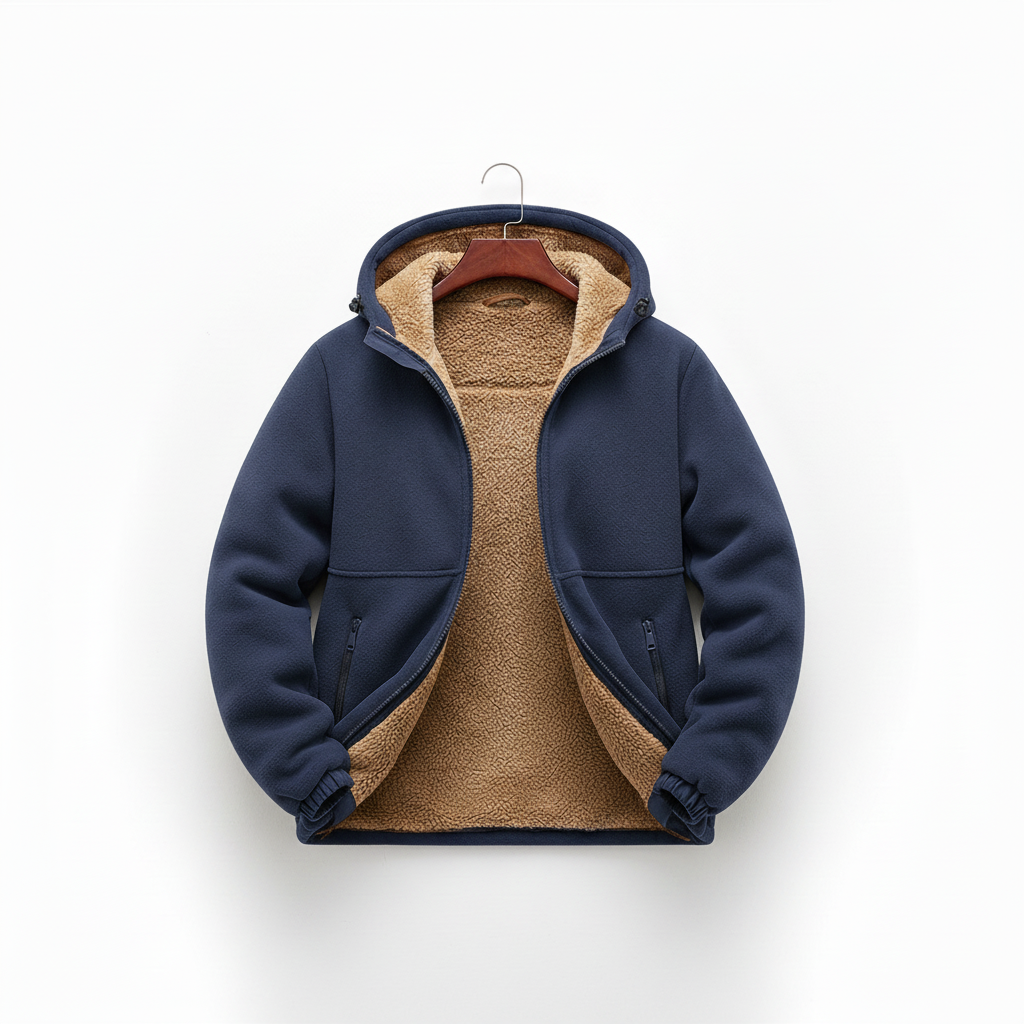 Heavy-Duty Fleece Jacket with Hood