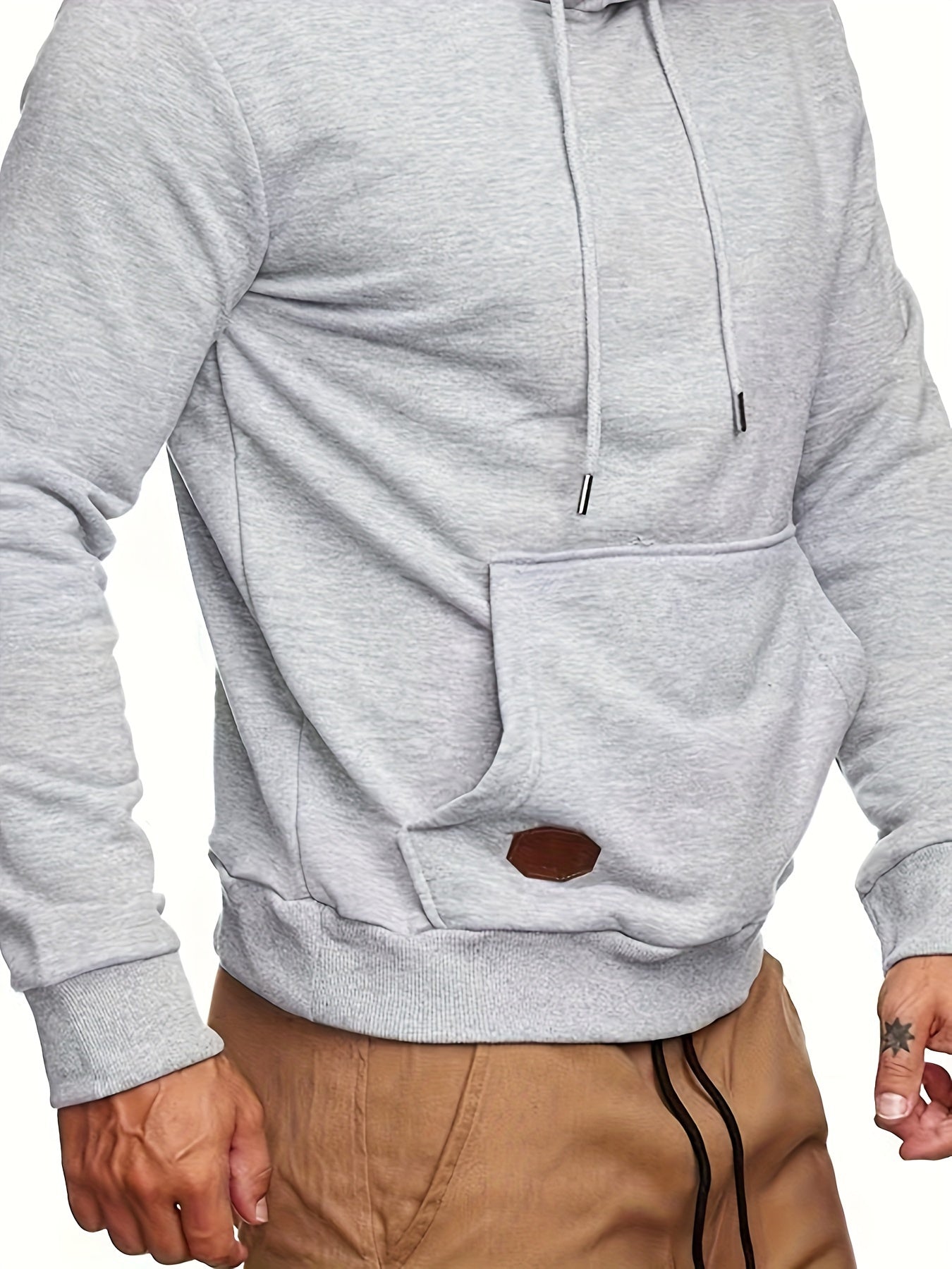 Cool Hoodies With Mask For Men, Men's Casual Solid Pullover Hooded Sweatshirt With Kangaroo Pocket Streetwear For Winter Fall, As Gifts