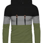 Color Block Cool Hoodies For Men, Men's Casual Waffle Pattern Pullover Hooded Sweatshirt With Kangaroo Pocket Streetwear For Winter Fall, As Gifts, Old Money Style