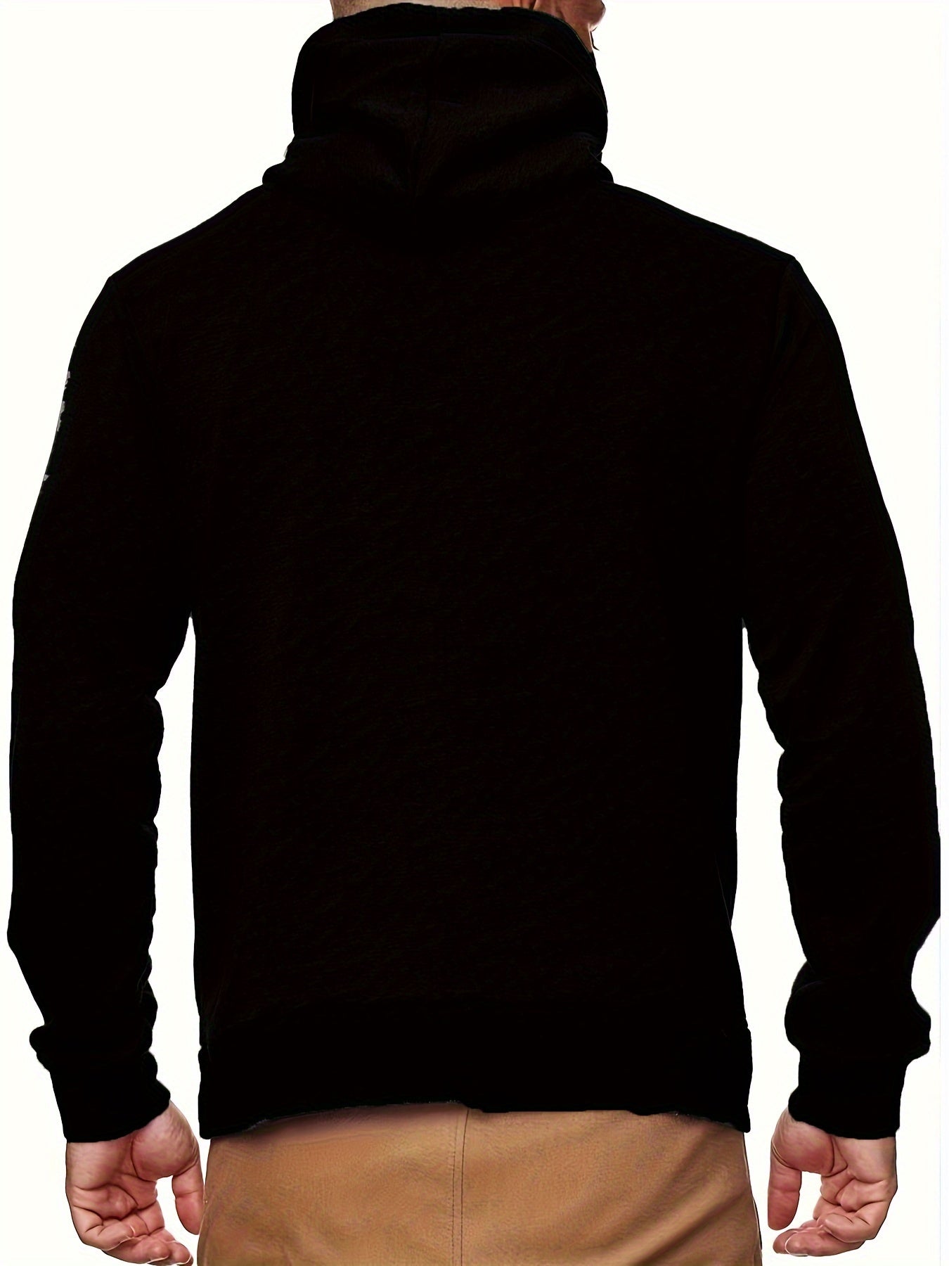 Cool Hoodies With Mask For Men, Men's Casual Solid Pullover Hooded Sweatshirt With Kangaroo Pocket Streetwear For Winter Fall, As Gifts