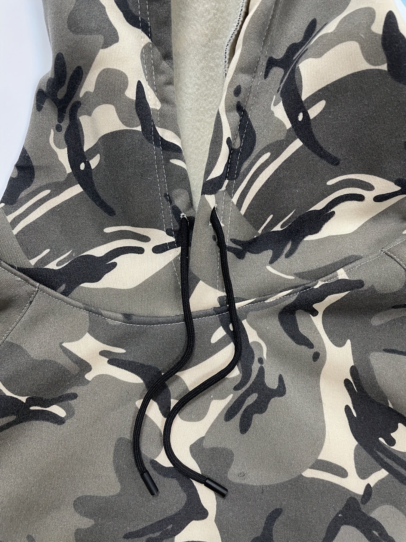 Camouflage Hoodie, Cool Hoodies For Men, Men's Casual Color Block Design Hooded Sweatshirt With Kangaroo Pocket Streetwear For Winter Fall, As Gifts
