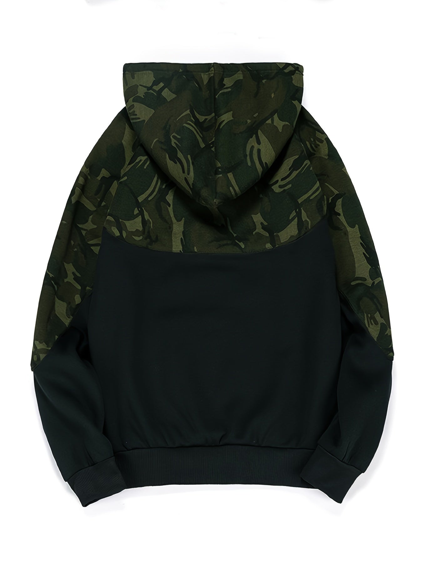 Camouflage Hoodie, Cool Hoodies For Men, Men's Casual Color Block Design Hooded Sweatshirt With Kangaroo Pocket Streetwear For Winter Fall, As Gifts
