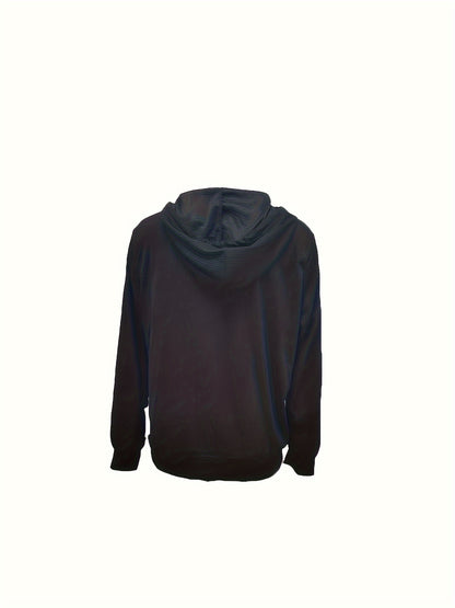 [Zip Up Hoodies Sweatshirt] Zip Up Drawstring Hoodies, Casual Soldi Long Sleeve Sweatshirt, Women's Clothing
