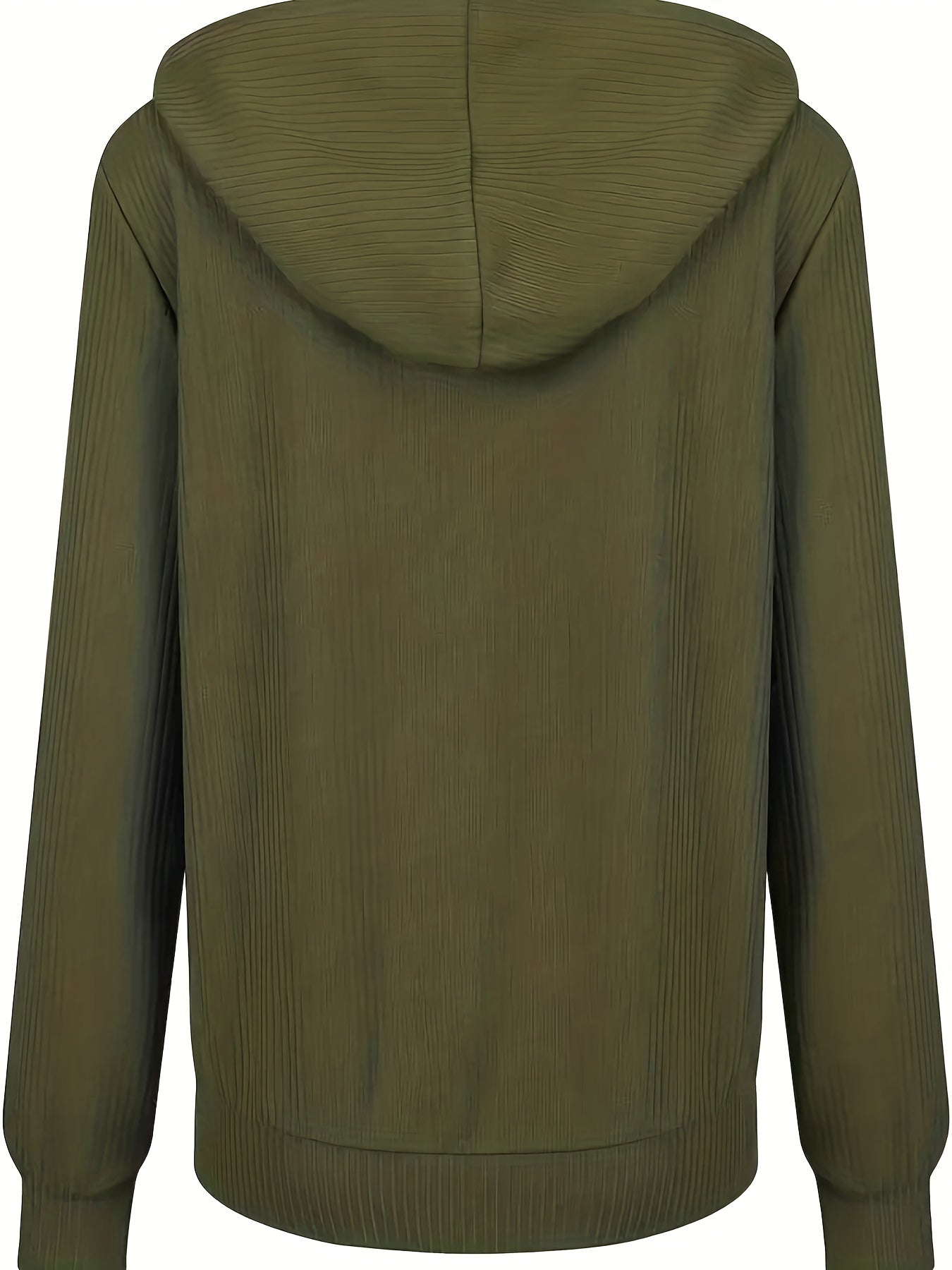 [Zip Up Hoodies Sweatshirt] Zip Up Drawstring Hoodies, Casual Soldi Long Sleeve Sweatshirt, Women's Clothing