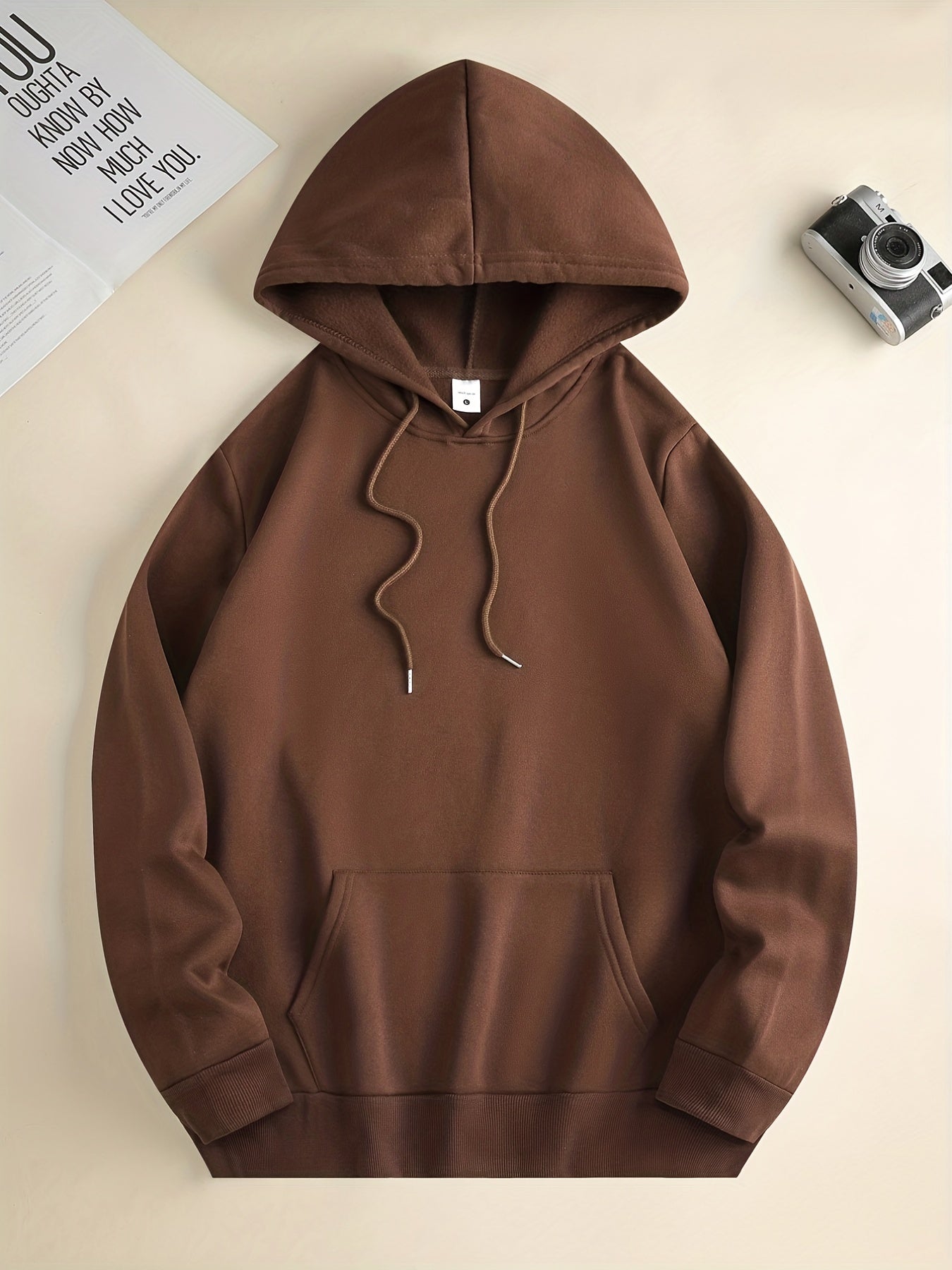 Cute Cartoon Bear With Hat Print Hoodie, Hoodies For Men, Men's Casual Graphic Design Pullover Hooded Sweatshirt With Kangaroo Pocket For Spring Fall, As Gifts