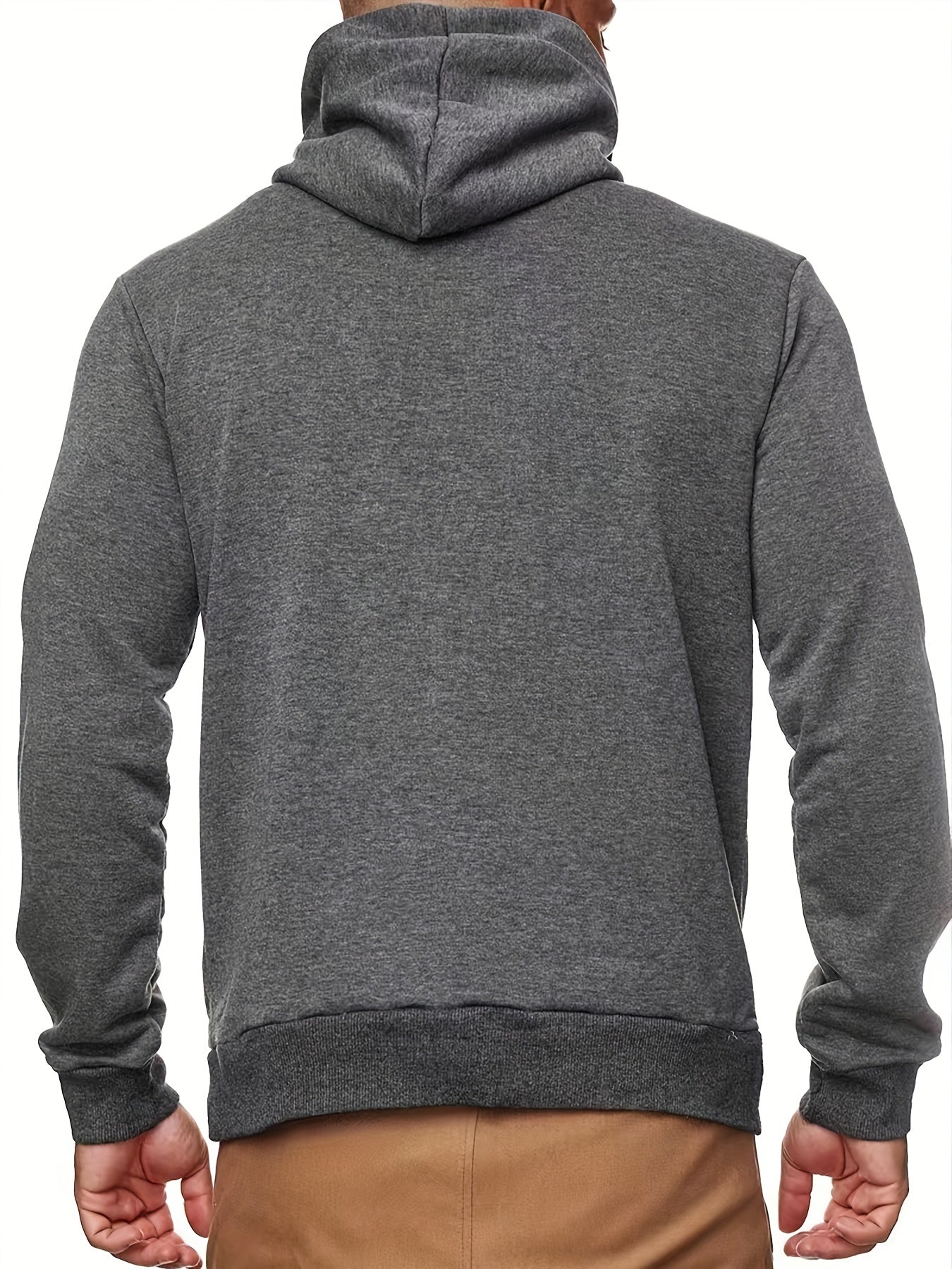 Cool Hoodies With Mask For Men, Men's Casual Solid Pullover Hooded Sweatshirt With Kangaroo Pocket Streetwear For Winter Fall, As Gifts