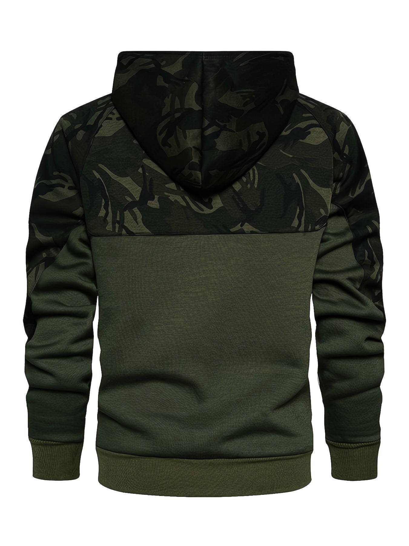 Camouflage Hoodie, Cool Hoodies For Men, Men's Casual Color Block Design Hooded Sweatshirt With Kangaroo Pocket Streetwear For Winter Fall, As Gifts