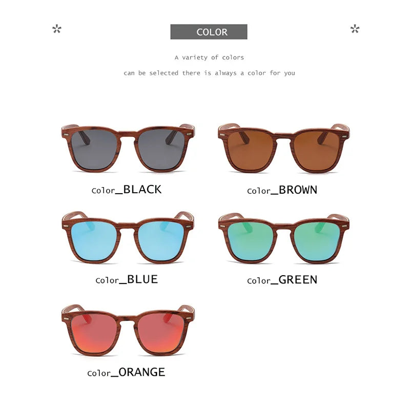 New Minimalist Sunglasses Full Wooden Frame, Polarized, Eco-friendly Sun Glasses