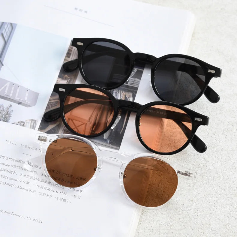 2024 TR90 Sun Glasses Trendy Men's and Women's Round Retro TAC Polarized Sunglasses