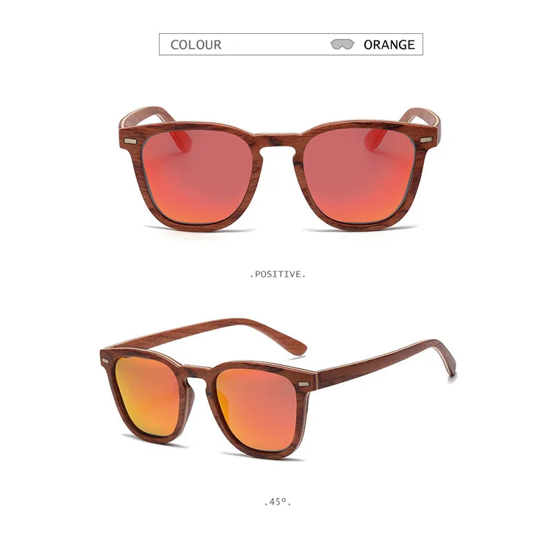 New Minimalist Sunglasses Full Wooden Frame, Polarized, Eco-friendly Sun Glasses