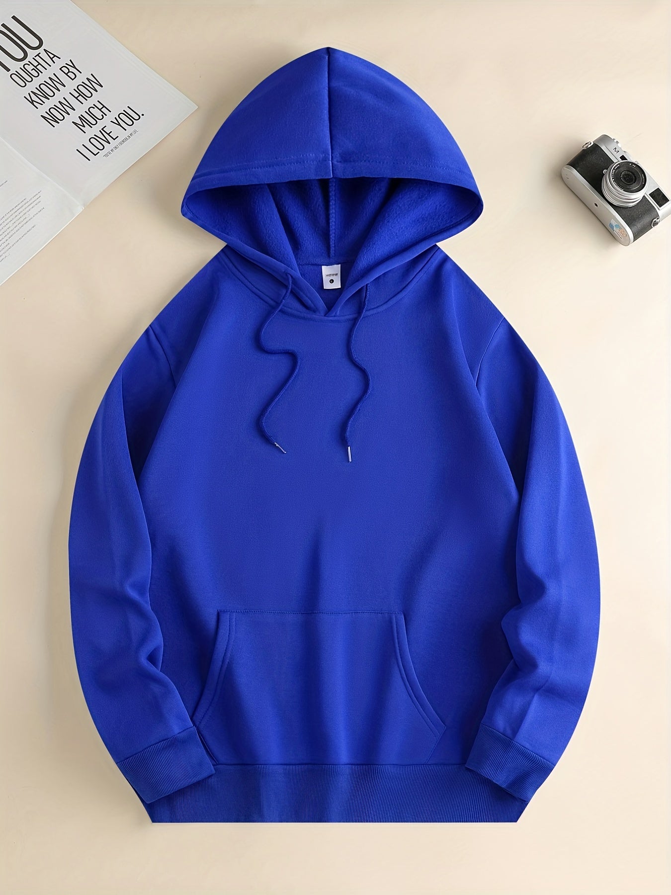 Cute Cartoon Bear With Hat Print Hoodie, Hoodies For Men, Men's Casual Graphic Design Pullover Hooded Sweatshirt With Kangaroo Pocket For Spring Fall, As Gifts