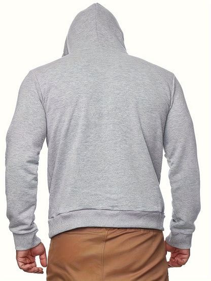 Cool Hoodies With Mask For Men, Men's Casual Solid Pullover Hooded Sweatshirt With Kangaroo Pocket Streetwear For Winter Fall, As Gifts