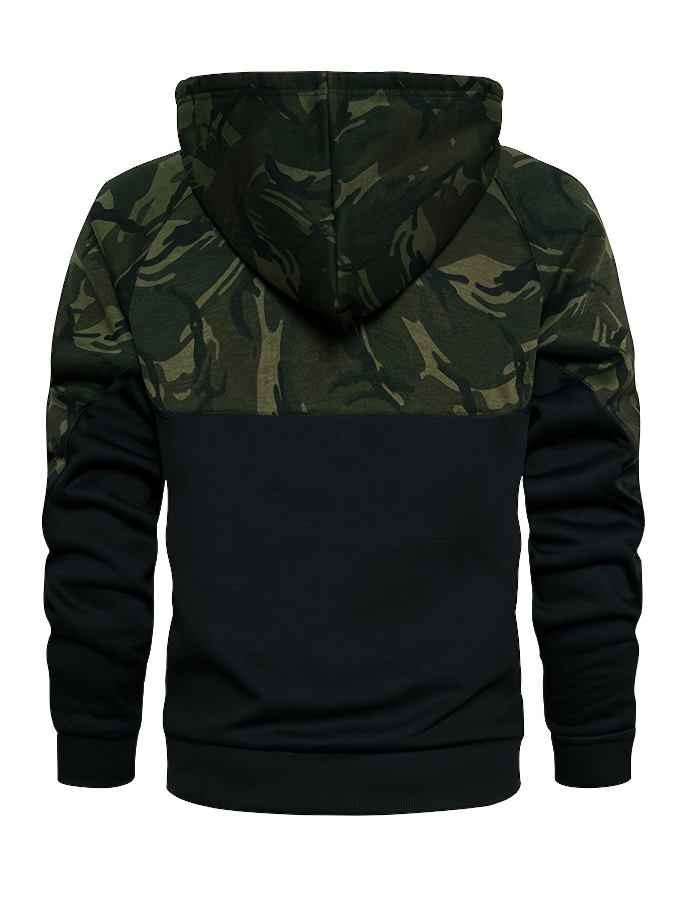 Camouflage Hoodie, Cool Hoodies For Men, Men's Casual Color Block Design Hooded Sweatshirt With Kangaroo Pocket Streetwear For Winter Fall, As Gifts