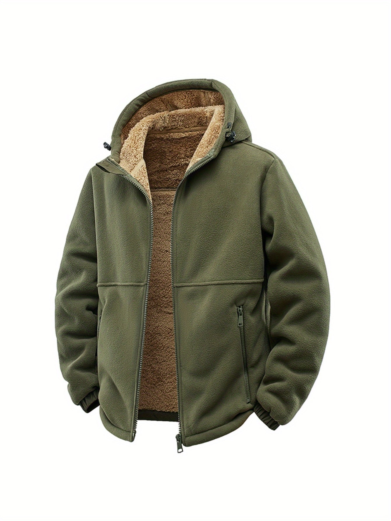 Heavy-Duty Fleece Jacket with Hood