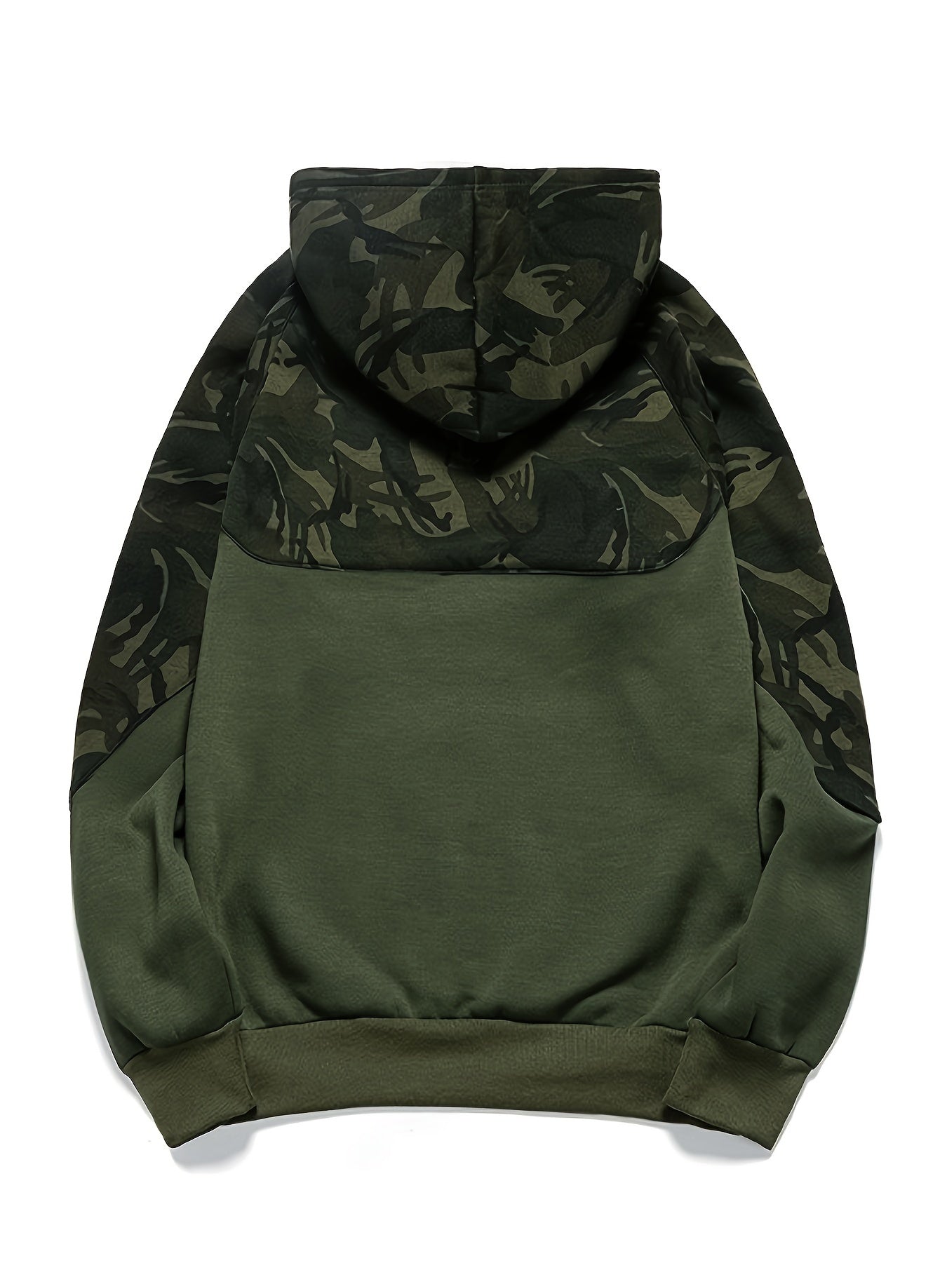 Camouflage Hoodie, Cool Hoodies For Men, Men's Casual Color Block Design Hooded Sweatshirt With Kangaroo Pocket Streetwear For Winter Fall, As Gifts