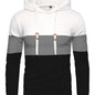 Color Block Cool Hoodies For Men, Men's Casual Waffle Pattern Pullover Hooded Sweatshirt With Kangaroo Pocket Streetwear For Winter Fall, As Gifts, Old Money Style