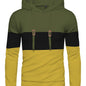 Color Block Cool Hoodies For Men, Men's Casual Waffle Pattern Pullover Hooded Sweatshirt With Kangaroo Pocket Streetwear For Winter Fall, As Gifts, Old Money Style