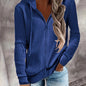 [Zip Up Hoodies Sweatshirt] Zip Up Drawstring Hoodies, Casual Soldi Long Sleeve Sweatshirt, Women's Clothing