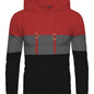 Color Block Cool Hoodies For Men, Men's Casual Waffle Pattern Pullover Hooded Sweatshirt With Kangaroo Pocket Streetwear For Winter Fall, As Gifts, Old Money Style