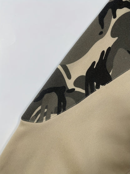 Camouflage Hoodie, Cool Hoodies For Men, Men's Casual Color Block Design Hooded Sweatshirt With Kangaroo Pocket Streetwear For Winter Fall, As Gifts