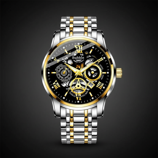 Silver & Gold Bubble Quartz Watch