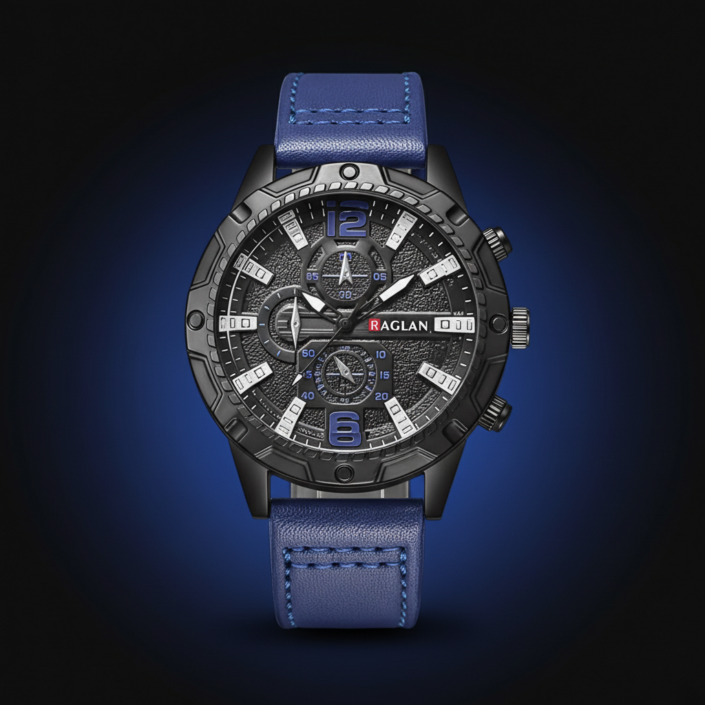 Raglan Blue Leather Watch