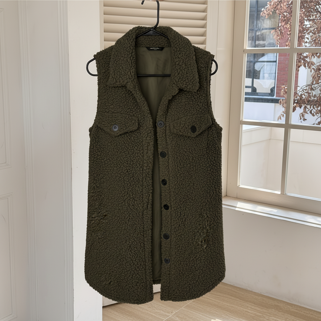 Sleeveless Button up with Faux Pockets